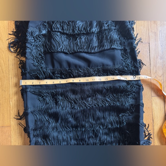 50s Vintage Black Fringe Wiggle Dress - Picture 10 of 10